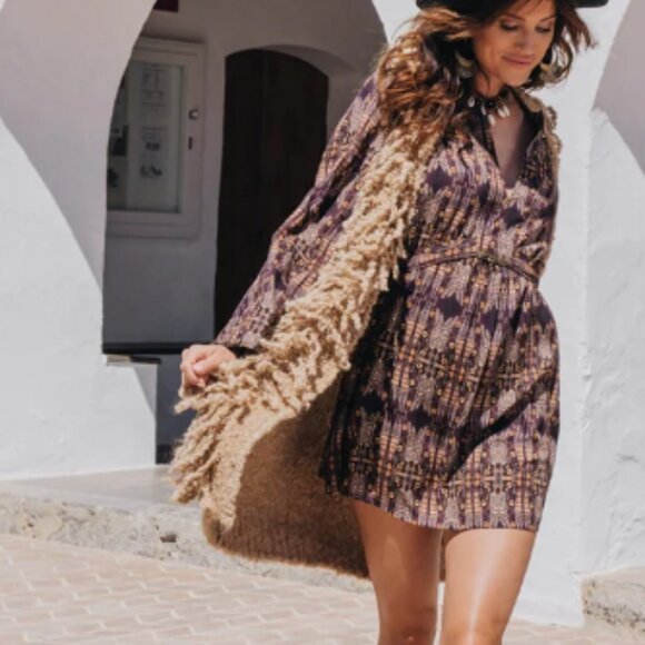 ISLA IBIZA BONITA LONG FRINGED GILET WAISTCOAT - BNWT - XXL - CAMEL - Picture 2 of 10
